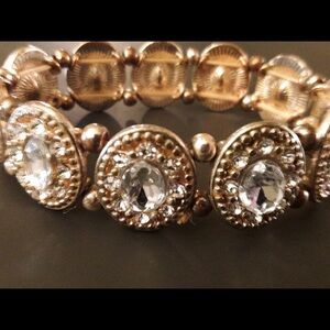 Rhinestone Bracelet with
silver and copper accents